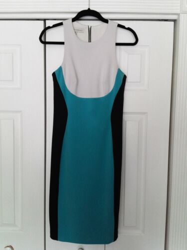 Maggie London Scuba Sheath Color Block Dress Size 8 - 第 1/8 張圖片