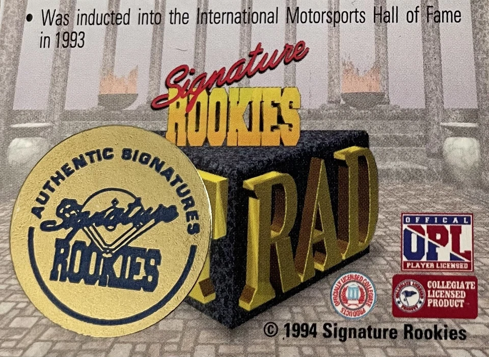 1994 Signature Rookies Bobby Allison NASCAR Autograph #596/1050 HOF - Image 3 of 3