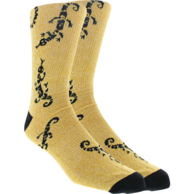 K.Bell KurB Lizard Men's Skate Socks - YELLOW - SIZE 9-12 - NEW WITH TAGS!