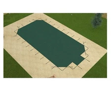 Loop Loc Grecian Green Mesh Swimming Pool Safety Covers w/ Center Step