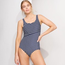 NWT Lands End Women Chlorine Resistant Tugless Sporty 1 Piece Swimsuit 10L