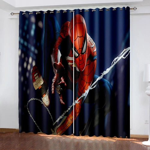 Dormitorio 3D Spiderman Cortinas Opacas Ojales Niños Opaco Cortina 2x - Imagen 6 de 16