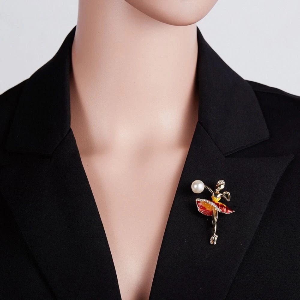 Drip Oil Rhinestone Pins Korean Style Brooch Suit Accessories