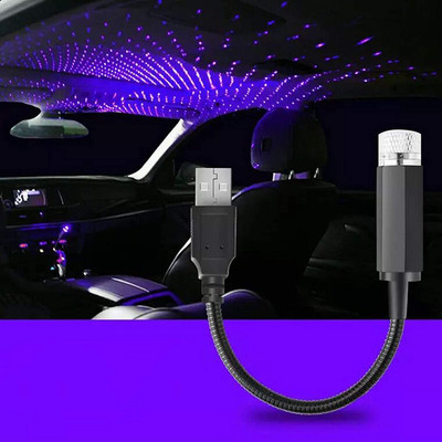 USB Star Projector Night Light   Adjustable Blue/Purple Starry Sky for Bedroom, 