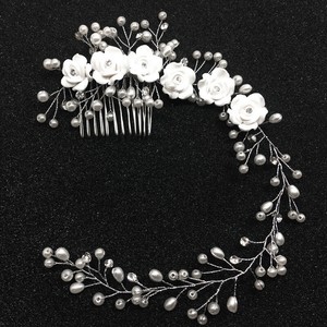 Cw Ex Bride Bridal Hair Comb Wedding Headwear Pearl Women