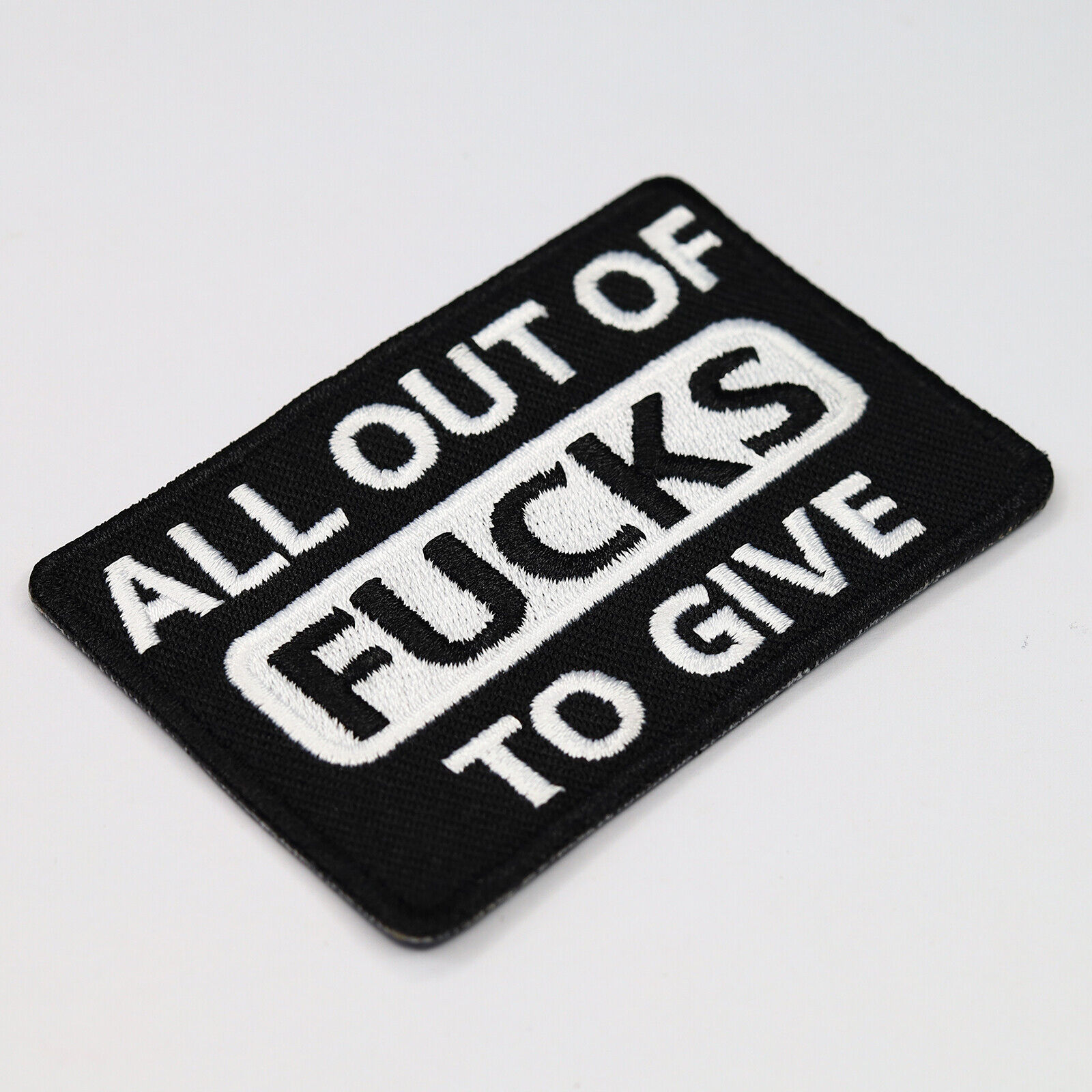 Lustiger Patch "Out of Fucks to give" Aufnäher Sticker Applikation 75x50mm