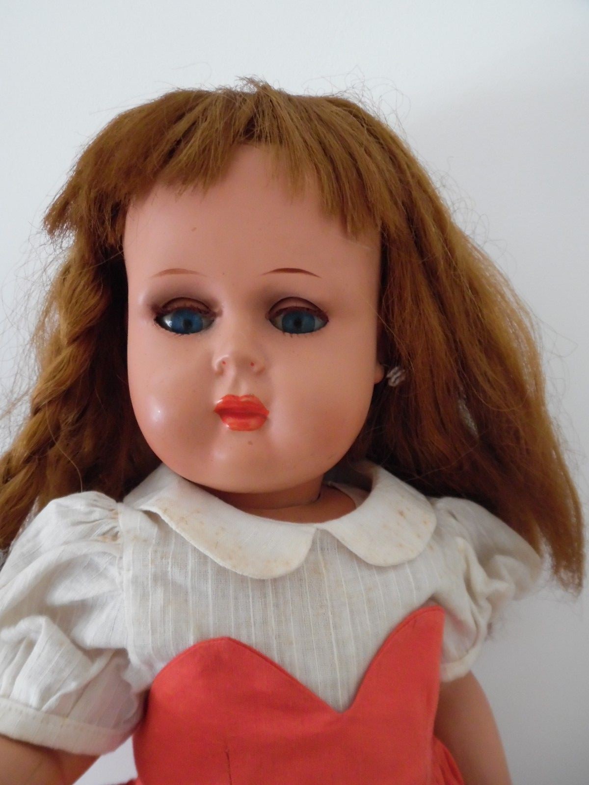 Jolie Poupée Ancienne Bella Bonomi 46 Cm, Souriante, Années 40/50, Très Bon état