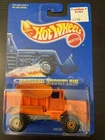 Hot Wheels 1991 Orange Oshkosh SNOWPLOW TRUCK collector number 201 BLUE CARD