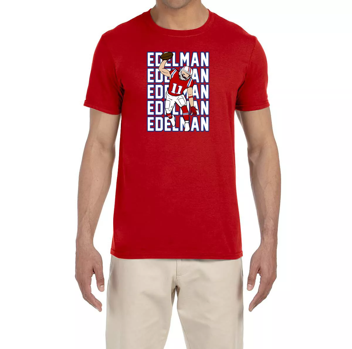 New England Patriots Julian Edelman Throwback Text Pic T shirt eBay