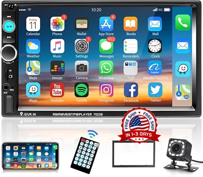 Bluetooth estéreo para automóvil coche de doble DIN de 7'' con cámara de respaldo