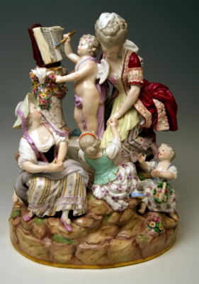 ●MEISSEN ★Lessons in Love～恋のレッスン　マイセン MEISSEN FIGURE THE LESSONS OF LOVE GROUP STEEL MNR: F74 ABOUT 1870