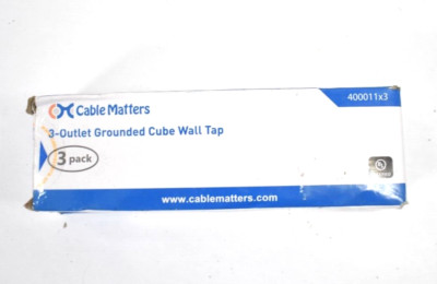 Cable Matters 3 Outlet Grounded Power Cube Wall Tap Adapters 3 Pack 400011