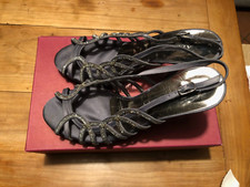 ALBANO SANDALI DONNA N. 37 RASO CON SWAROWSKI TACCO 10 cm