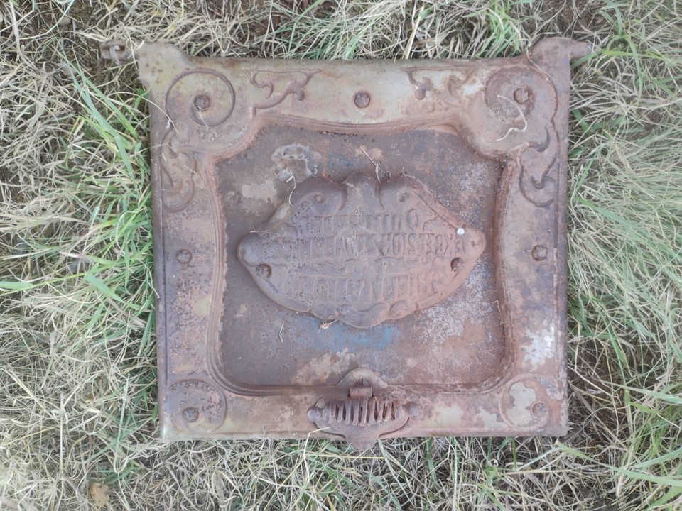 Antique Chief National Cast Iron Stove Door Rustic Vintage Home Decor