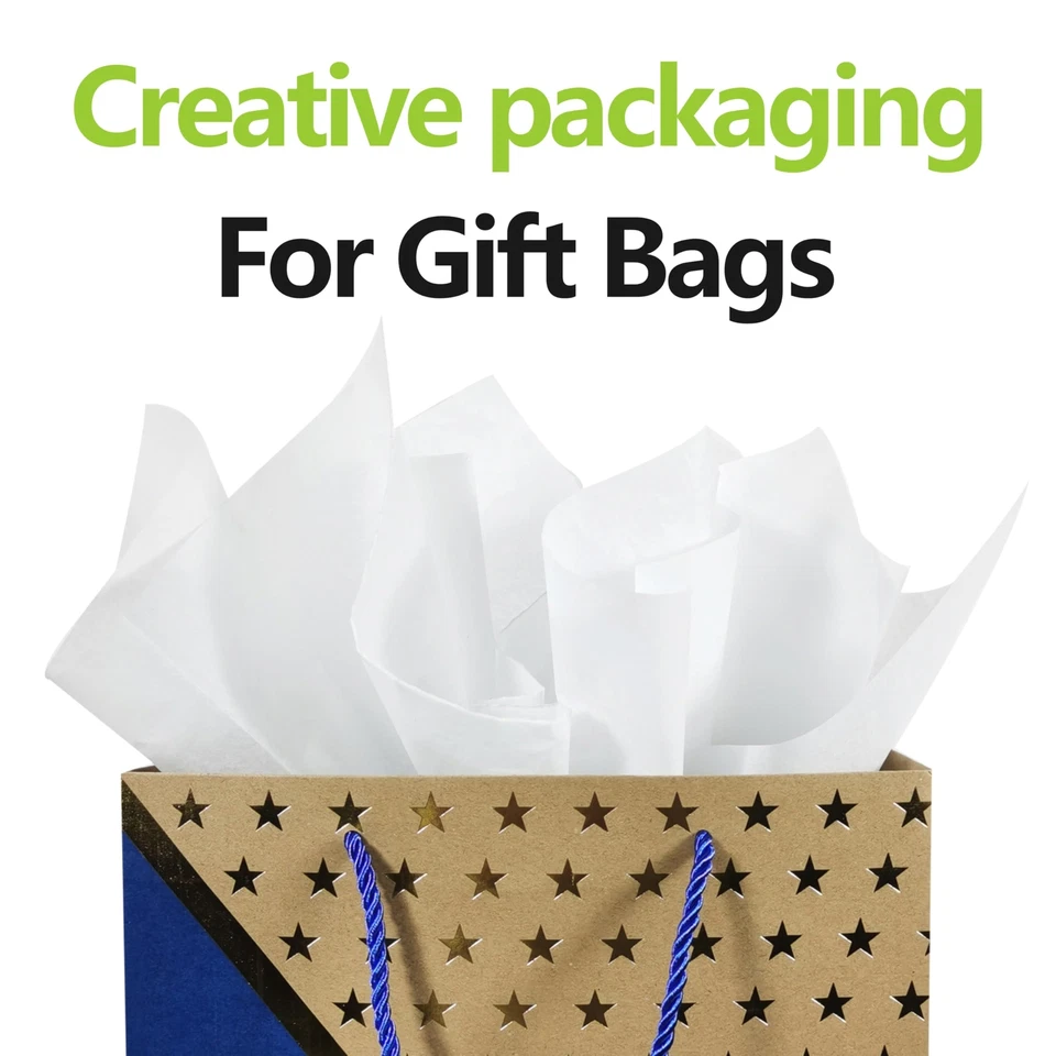 100Sheets 20x14 Inch White Wrapping Tissue Paper for Gift Bags Christmas Wedding - Image 4 of 4