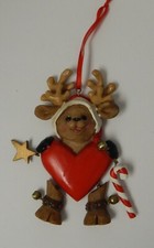 Heart Reindeer Christmas Ornament