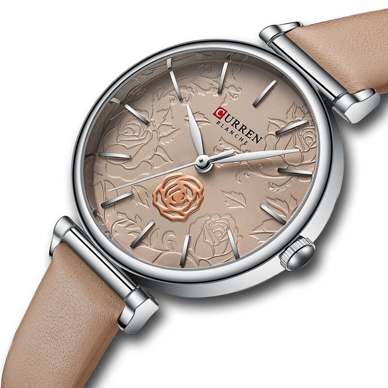 Graceful Women's Wristwatch Quartz Flowers Dial Waterproof Nice Lady Dress Watch
