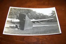 Rare Vintage RPPC Real Photo Postcard A3 Huge Canons Gun in Park Trees Scene