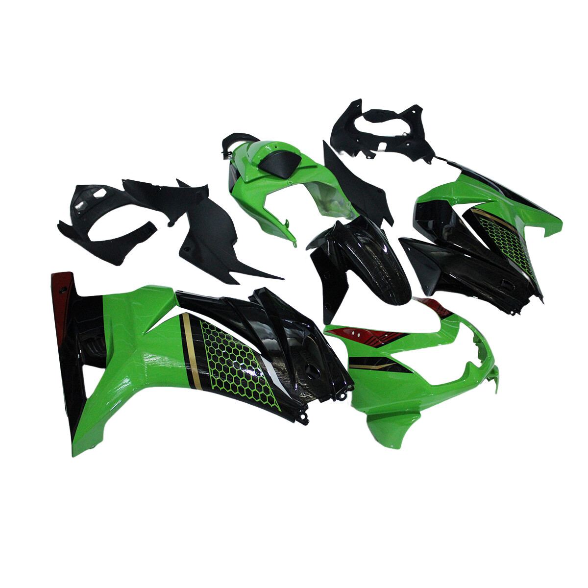 Green Black Fairing Kit For Kawasaki 2008 - 2012 EX250R Ninja 250