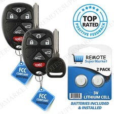 2 Replacement for 2007-2014 Chevy Silverado Suburban Remote Car Key Fob 6b Set
