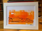 Mounted Original Lando Norris McLaren Ink Illustration by David Johnson 11"x14"