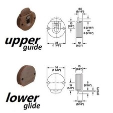 Brown Plastic 4 Rollers for 1 Sliding door Trola, Germany, 2Top 2Bottom