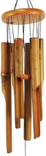 MUMTOP Bamboo Wind Chimes, Outdoor Wooden Wind Chime with Amazing Deep Tone for 
