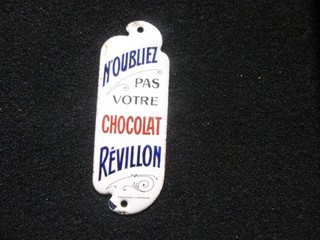 Plaque publicitaire "n'oubliez pas votre chocolat REVILLON"