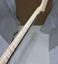 DIY AAAA 22 frets 25.5inch Flame maple Electric guitar Neck Gloss parts