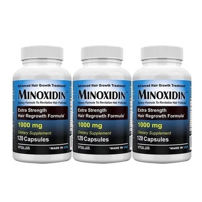 3 X  Mino 1000mg Hair Treatment Regrowth 120 Tabs Extra Strength Men Women