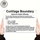 1pcs 2D flat Vintage Tin Metal Signs Home Décor White Curtilage Boundary Notice