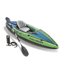 INTEX CHALLENGER K1 Inflatable Single Person Kayak Set Accessory Kit  Pump -NEW