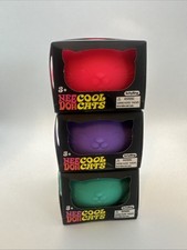 Schylling NeeDoh Cool Cats Pink, Purple Teal. Lot of 3
