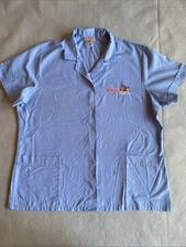 Red Kap Kellogg's Snack's Tony Tiger Shirt Men's Sz L Short Sleeve Blue Snaps