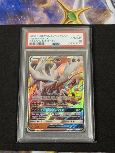 Pokemon Reshiram GX 11/70 Dragon Majesty - PSA 10