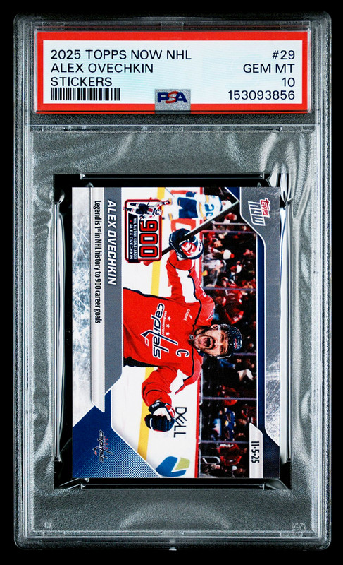 2025 Topps Now Alex Ovechkin 900th Goal NHL 11-5-25 sticker #29 - PSA 10