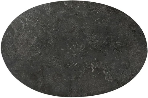 Elegant Jessenia 18" Brushed Gold Accent Table with Bluestone Marble Top - Picture 8 of 9