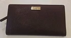 Kate Spade Stacy Laurel Way Saffiano Leather Large Bifold Wallet Deep Plum