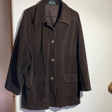 Vtg Harve Benard Chocolate Brown Corduroy Blazer Jacket Shirt Buttons Pockets