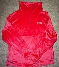 PINK Victoria's Secret PINK Pink Velour Mock Neck Pullover Sweatshirt S