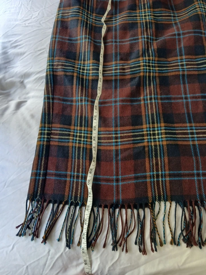 Falda Vintage Requisitos Mujer 8 Cuadros Western Academia Flecos Lana Bohemia Foto 3 de 4