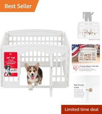 Durable 24 4-Panel Dog Playpen with Door - Pe...
