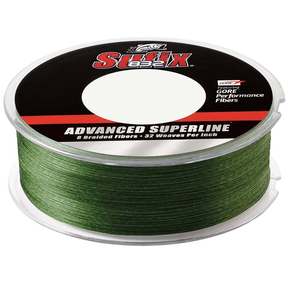 Sufix 660-220G 832® Усовершенствованная оплетка Superline® - 20 фунтов - Зеленый с низкой вязкостью -