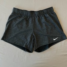 Nike Dri-FIT Women's Athletic Running Training Shorts Heathered Gray Sz Large