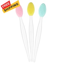 3 Pcs Facial Cleansing Brush,Lip Scrub Brush,Silicone Face Mask Brush for Mix 