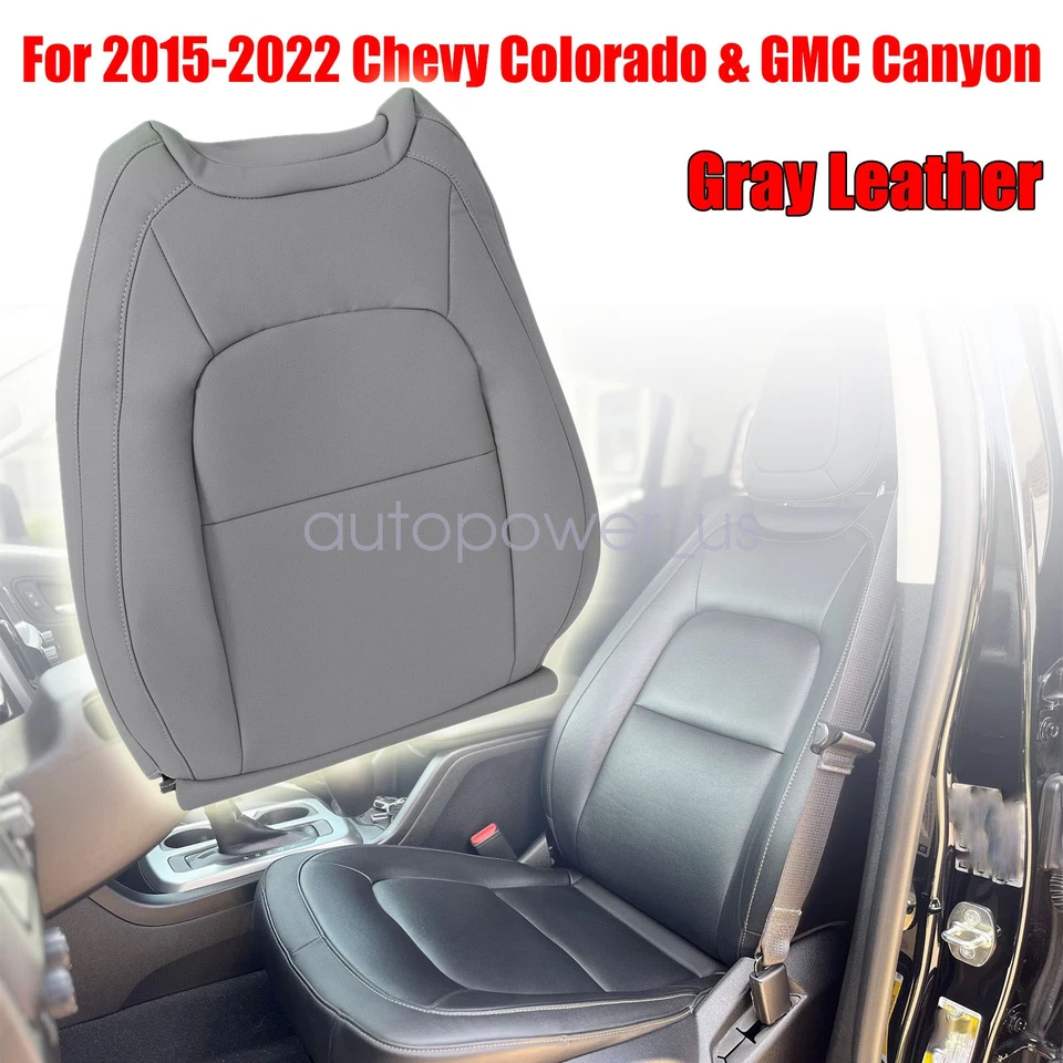 Driver Top Leather Seat Cover Gray For 2015-2022 Chevy Colorado & GMC Canyon - Image 3 of 4