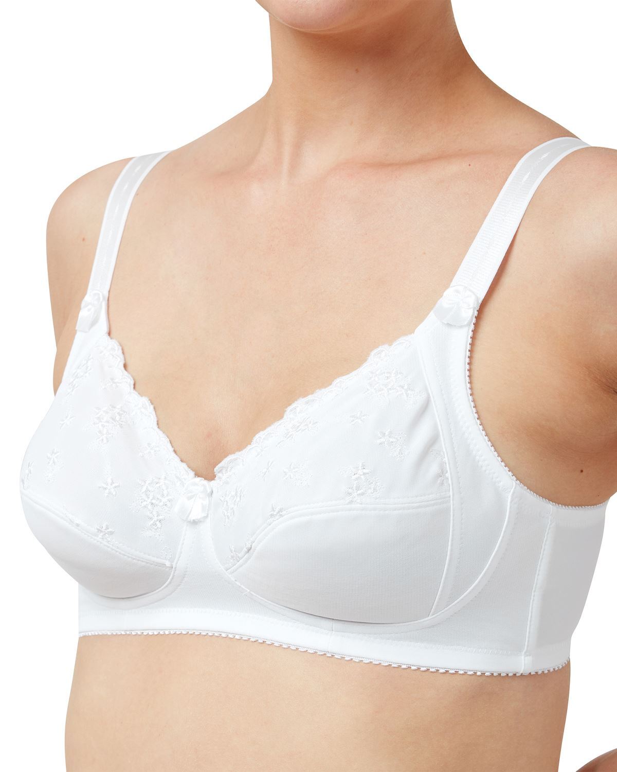 Marlon NonWired Bra Soft Cup Embroidered Wireless Comfort Bra