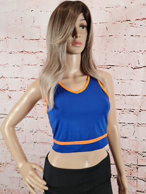 Bench Damen Performance Crop Top Sport Bra Fitness Blau Größe S-M