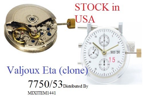 NUOVO! 7750 CRONOGRAFO AUTOMATICO DAY DATE MOVIMENTO clone per ETA VALJOUX  substit | eBay