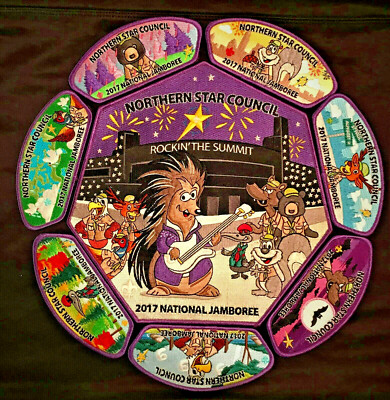 #ad BSA NORTHERN STAR COUNCIL MN OA 16 2017 JAMBOREE 8 PATCH PRINCE ROCKS HOMAGE SET $86.13